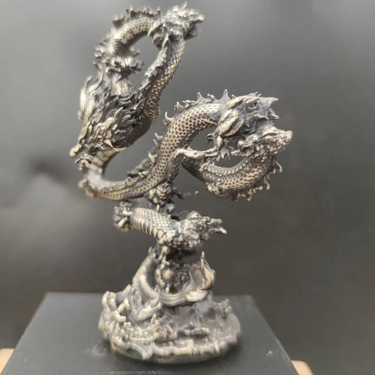 2024 Creative Oriental Dragon Bronze Statue โ Animal Metal Figurine for Home & Desktop Decor