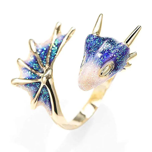 Jisensp Retro Viking Dragon Ring โ Adjustable Gothic Punk Jewelry for Men & Women