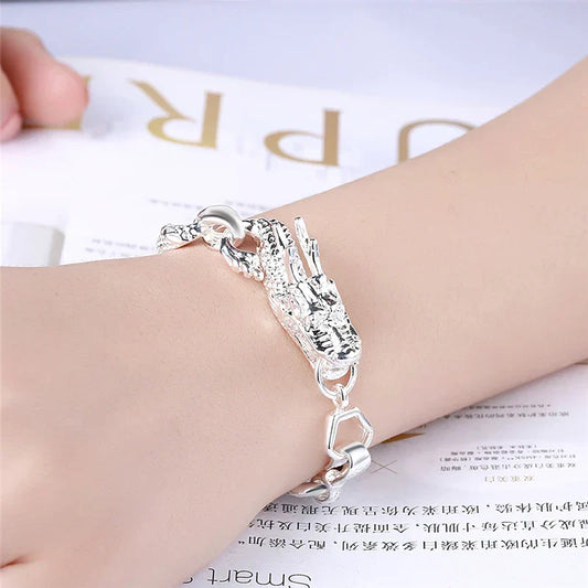 925 Sterling Silver Dragon Cuff Bracelet