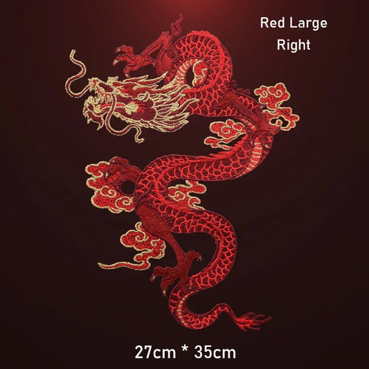 AHYONNIEX High-Quality Large Dragon Patches – DIY Embroidered Sew-On Fabric Stickers for Clothes