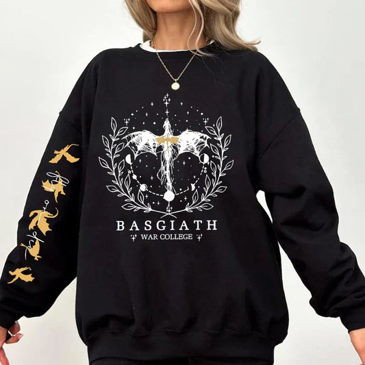 Fourth Wing Sweatshirt for Women – Basgiath War College Dragon Rider Crewneck Pullover | Fantasy Streetwear Hoodie