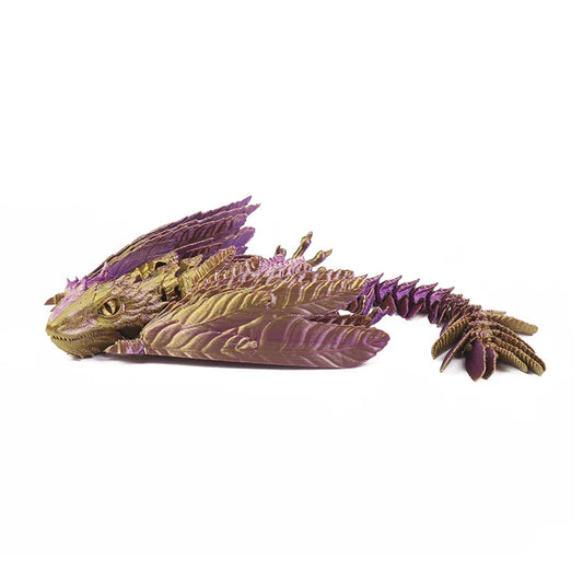 3D Printed Feathered Wyvern Dragon – Articulated Fidget Toy & Home Office Decor