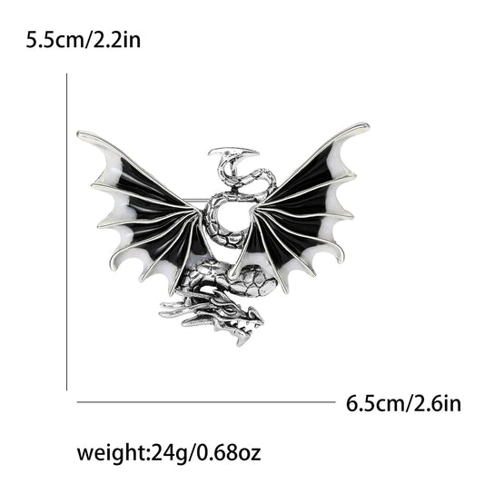 Popular Enamel Dragon Pins – Unisex Rhinestone Flying Dragon Brooch for Party, Backpack & Clothing Accessories