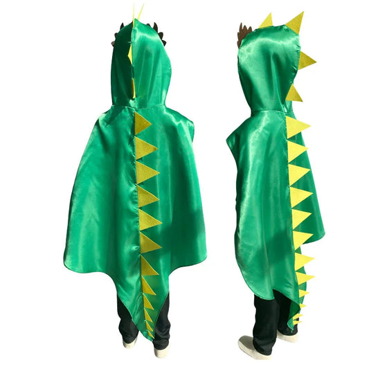 Boys & Girls Dinosaur Cape Dragon Hooded Cloak – Kids Halloween & Christmas Fancy Dress Costume with Mask