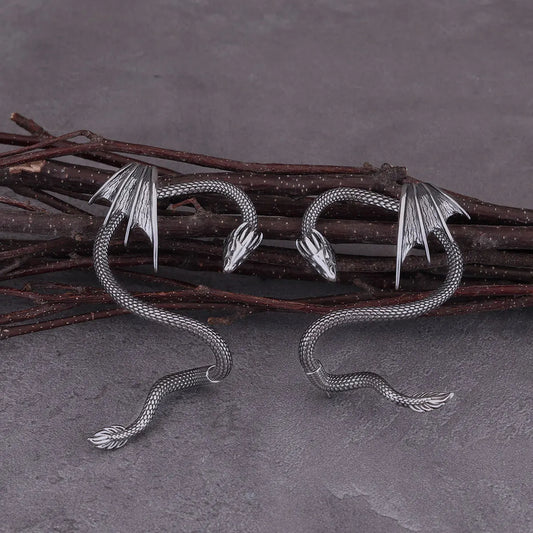 Creative Design Dragon Clip Earring – Women’s Fashion Stainless Steel Non-Piercing Ear Cuff
