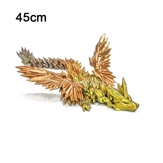 3d Printed Dragon Crystal Flying Dragon Wing Joint Movable Creative Divine Dragon Ornament -20cm/45cm