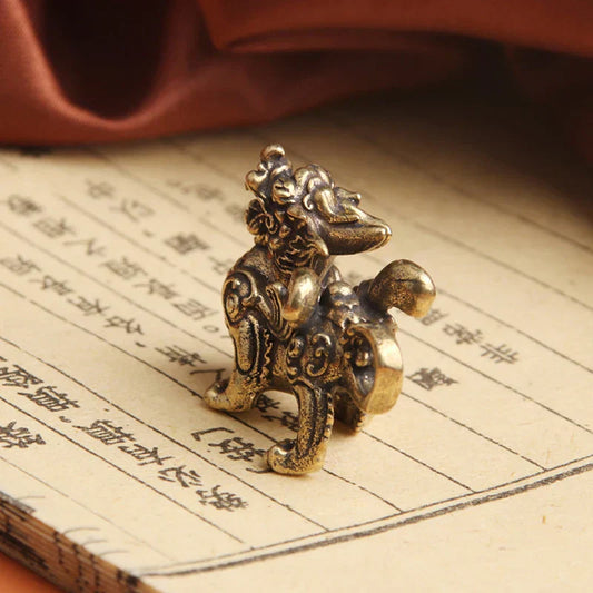Chinese Feng Shui Brass Qilin Statue