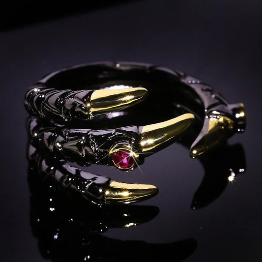 Vintage Metal Dragon Claw Ring for Men