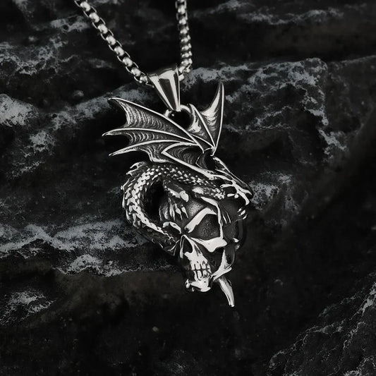Vintage Flame Dragon Necklace