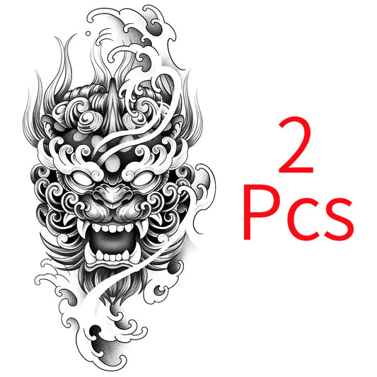 Demon Mask Waterproof Temporary Tattoo Sticker