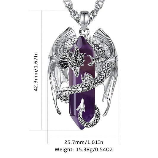 Eudora Dragon-Wrapped Amethyst Necklace