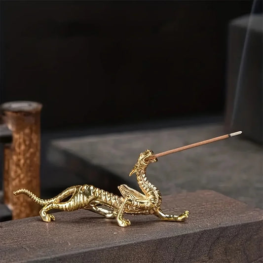 Metal Gold Dragon Incense Stick Burner