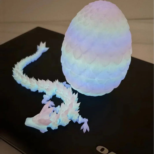 3D Printed Dragon Egg with Articulated Dragon