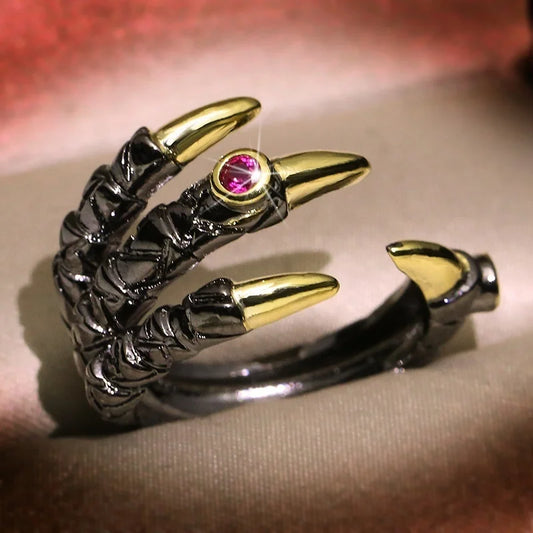 Vintage Metal Dragon Claw Ring for Men
