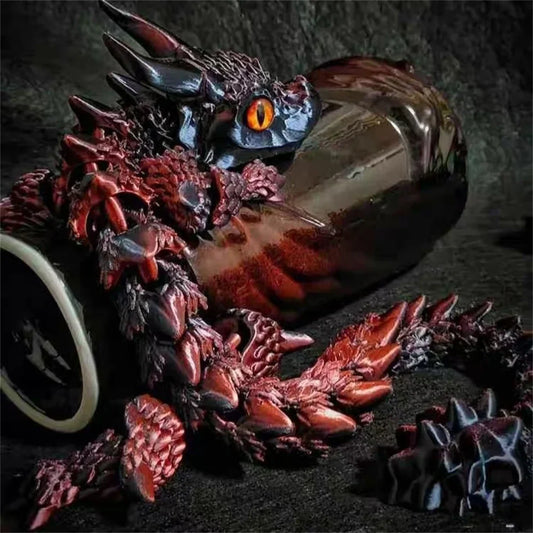 3D Printed Magic Dragon Model – Multi-Joint Movable Desk Ornament & Home Decoration Toy