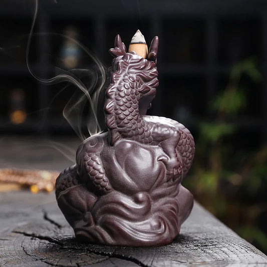 Dragon Shaped Backflow Incense Burner with Sparkling LED Light