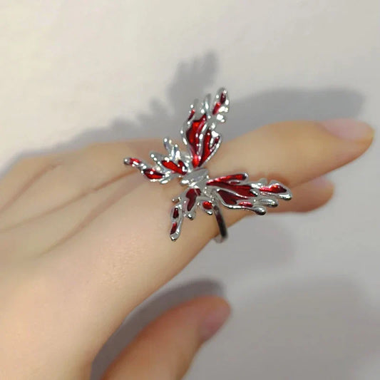 Vintage Dark Dragon Open Ring – Silver Color Punk Fashion Jewelry for Men & Women